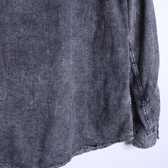 LEVI'S Relaxed Fit Denim Shirt Black Acid Wash Button Up Long Sleeve Men's XL - Picture 8 of 10